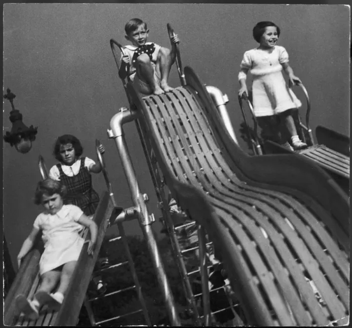 Framed Print : CHILDREN PLAY ON SLIDES Framed Print : CHILDREN PLAY ON SLIDES