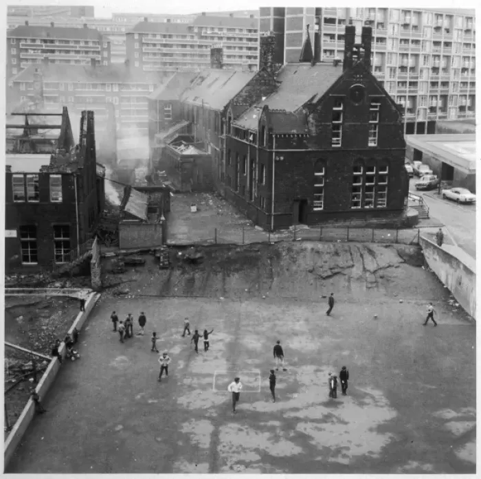 Framed Print : Children in playground, Sheffield, Yorkshire Framed Print : Children in playground, Sheffield, Yorkshire