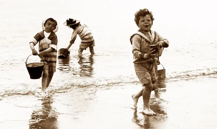 Framed Print : Children playing on beach Framed Print : Children playing on beach