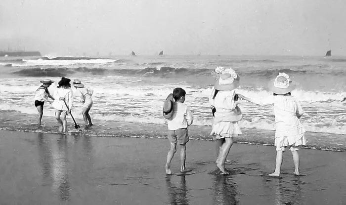 Framed Print : Children playing on beach Framed Print : Children playing on beach