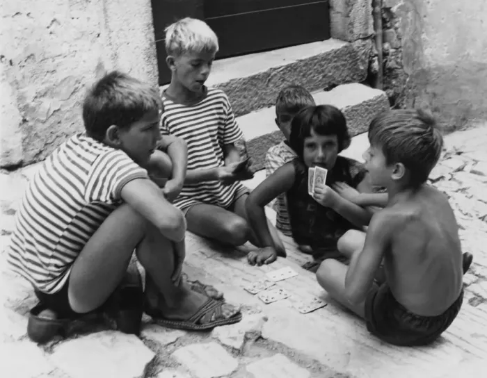 Framed Print : Children Playing Cards Framed Print : Children Playing Cards