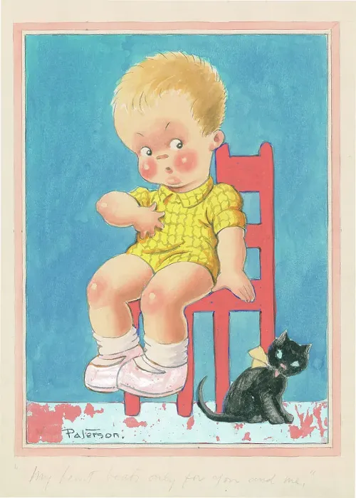 Framed Print : Children playing domestic settings humorous card Framed Print : Children playing domestic settings humorous card