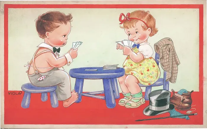 Framed Print : Children playing - domestic settings - humorous card Framed Print : Children playing - domestic settings - humorous card