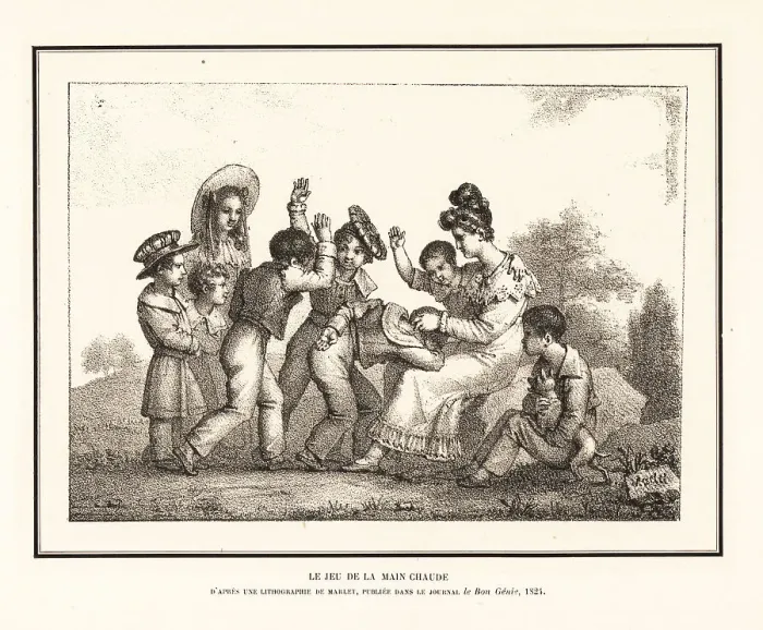 Framed Print : Children playing the game of Hot Hand, Paris, 1824 Framed Print : Children playing the game of Hot Hand, Paris, 1824