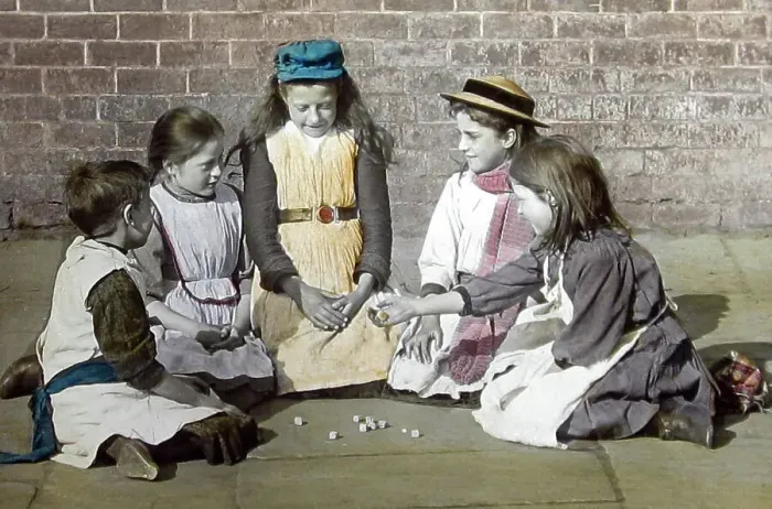 Framed Print : Children playing Jacks Framed Print : Children playing Jacks
