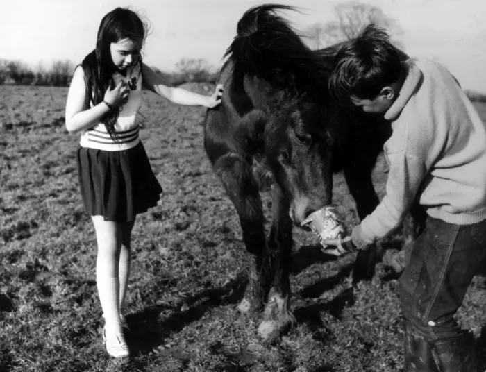 Framed Print : Children with Pony Framed Print : Children with Pony