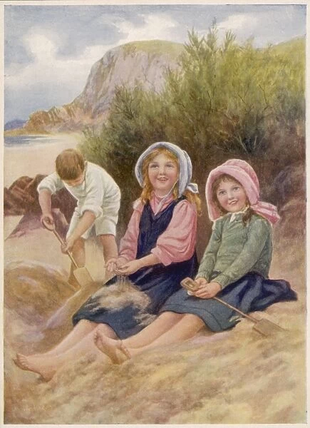 Three Children on Sand