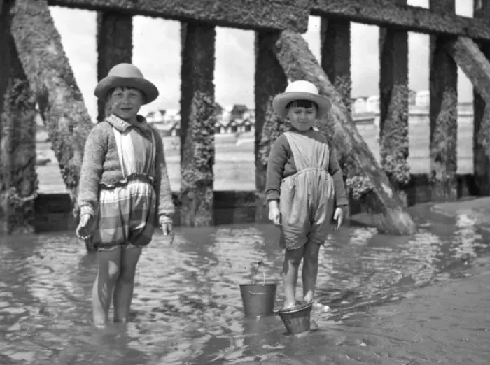 Framed Print : Two children at the seaside Framed Print : Two children at the seaside