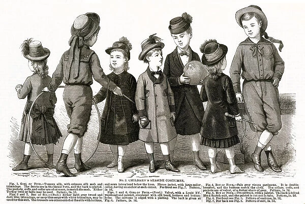 Children seaside costumes 1879