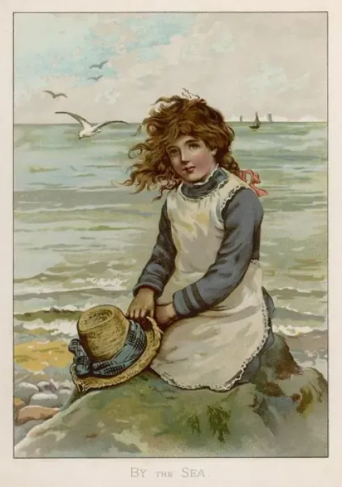 Framed Print : Children / Seaside / Girl Framed Print : Children / Seaside / Girl