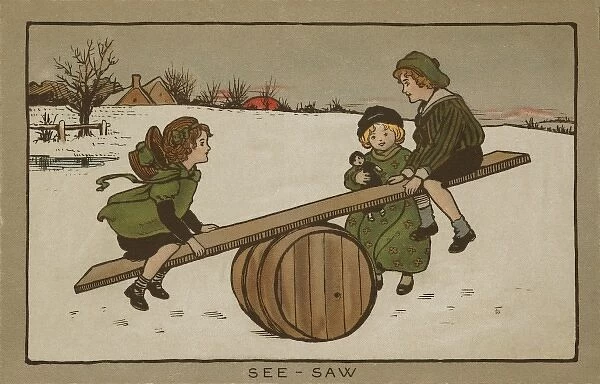 Children on a see-saw by Ethel Parkinson