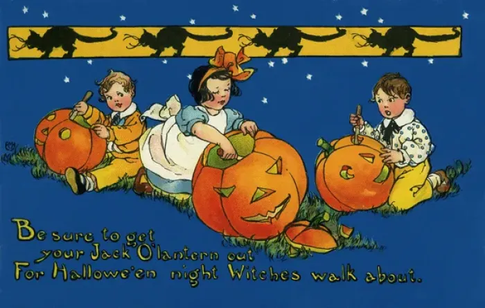 Framed Print : Children shaping Jack-o lanterns Framed Print : Children shaping Jack-o lanterns