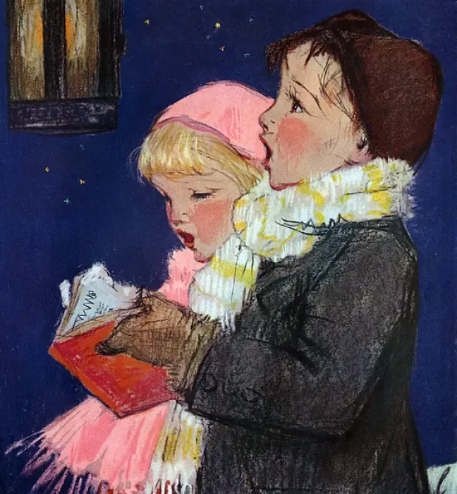 Framed Print : Two children singing by Muriel Dawson Framed Print : Two children singing by Muriel Dawson