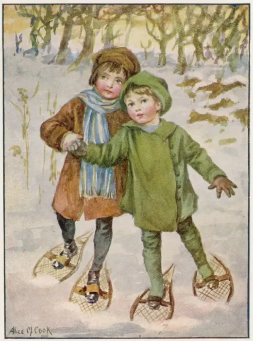 Framed Print : Children and snow shoes Framed Print : Children and snow shoes