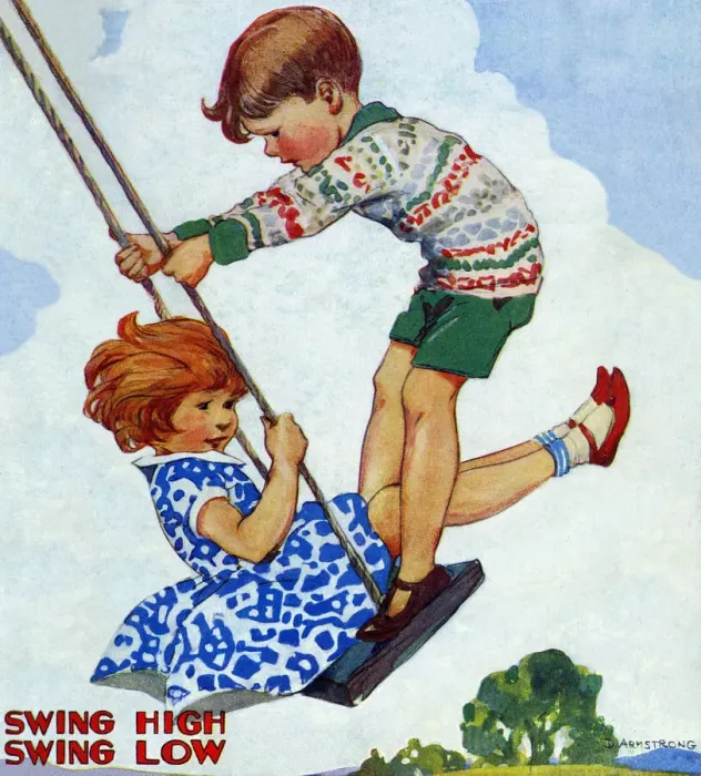 Framed Print : Children on a swing Framed Print : Children on a swing