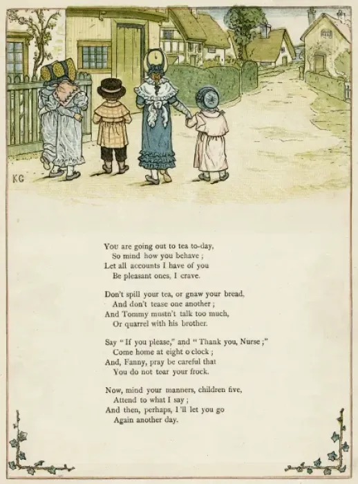 Framed Print : Five children walking through a village Framed Print : Five children walking through a village