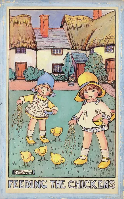 Framed Print : Children in watercolour