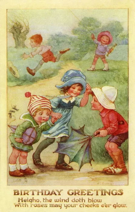 Framed Print : Children on a windy day Framed Print : Children on a windy day