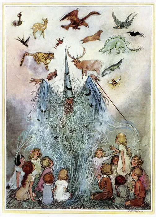 Framed Print : Children and the Wizard Framed Print : Children and the Wizard