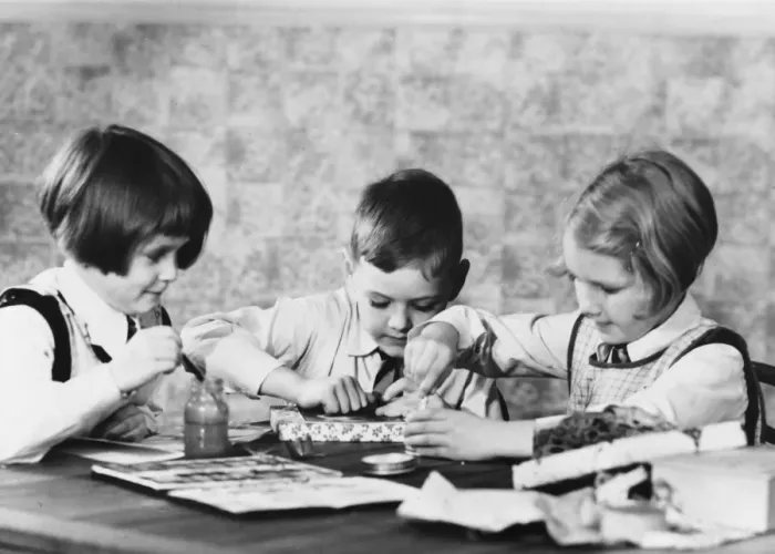Framed Print : Children Wrap Presents Framed Print : Children Wrap Presents