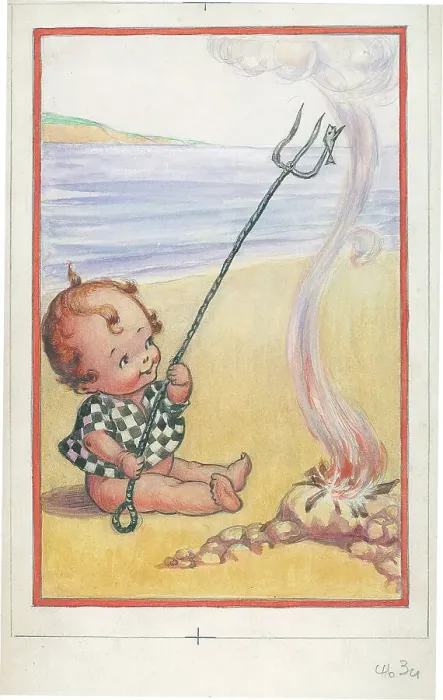 Framed Print : Children's - beach activities, bathing, fishing Framed Print : Children's - beach activities, bathing, fishing