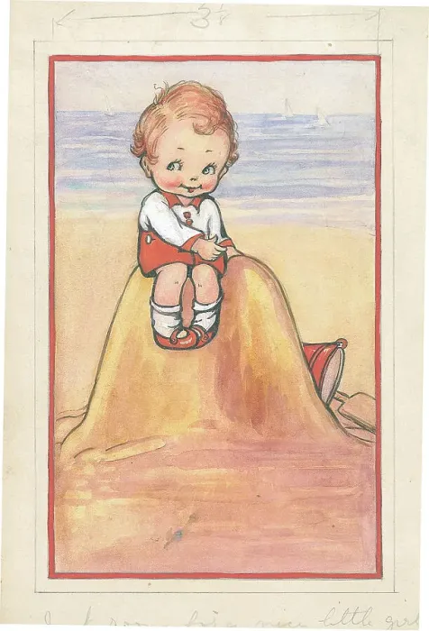 Framed Print : Children's - beach activities, bathing, fishing Framed Print : Children's - beach activities, bathing, fishing