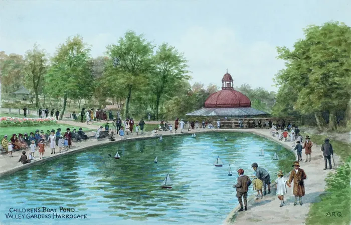 Framed Print : Children's Boat Pond, Valley Gardens, Harrogate, Yorkshire Framed Print : Children's Boat Pond, Valley Gardens, Harrogate, Yorkshire