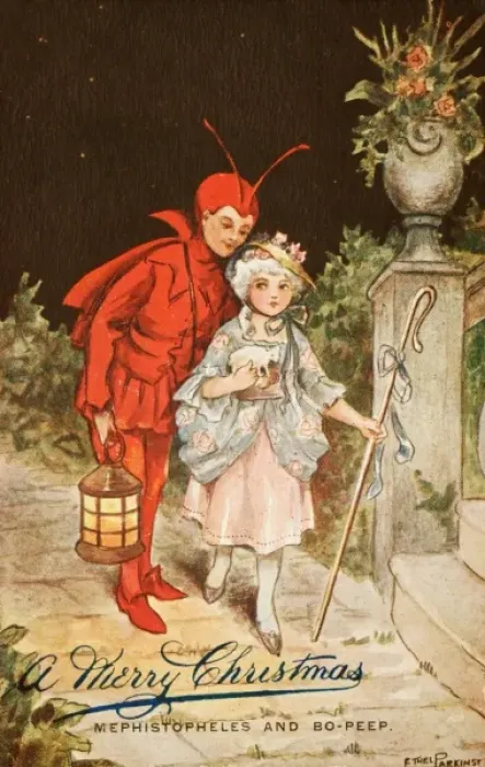 Framed Print : Childrens Carnival Mephistopheles and Bo-peep Framed Print : Childrens Carnival Mephistopheles and Bo-peep
