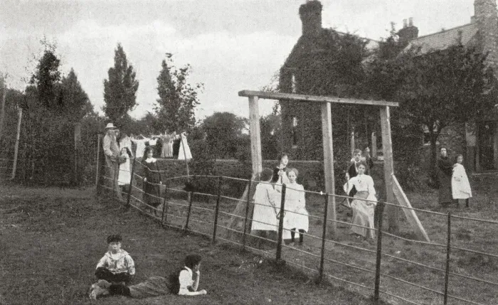 Framed Print : Childrens Convalescent Home, Wilby, Northants - Swing Framed Print : Childrens Convalescent Home, Wilby, Northants - Swing