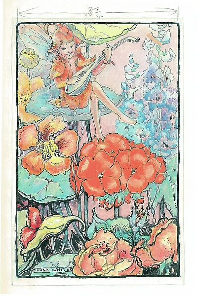 Children's design pixies fairies Postcard Watercolour