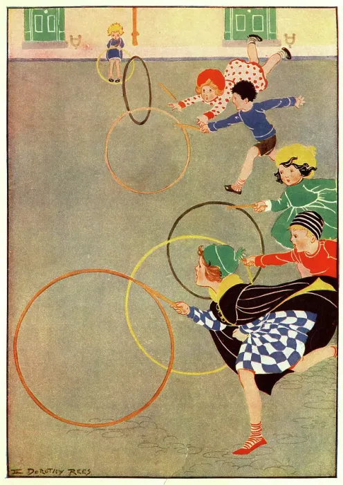 Framed Print : Children's Hoop Race Framed Print : Children's Hoop Race