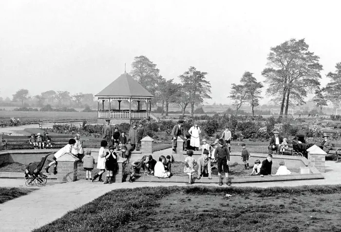 Framed Print : Childrens playground Bentley early 1900's Framed Print : Childrens playground Bentley early 1900's