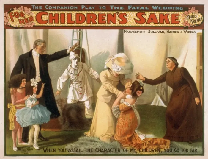 Framed Print : For her childrens sake by Theo. Kremer : the companion play