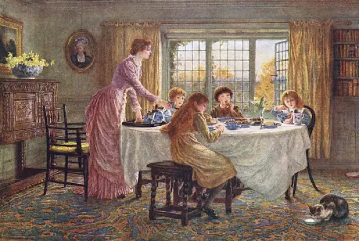 Framed Print : CHILDRENs TEA 1882 Framed Print : CHILDRENs TEA 1882