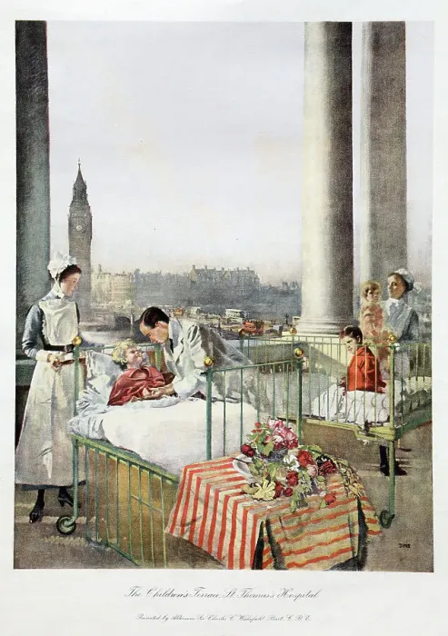 Framed Print : The Children's Terrace, St Thomas's Hospital, London Framed Print : The Children's Terrace, St Thomas's Hospital, London