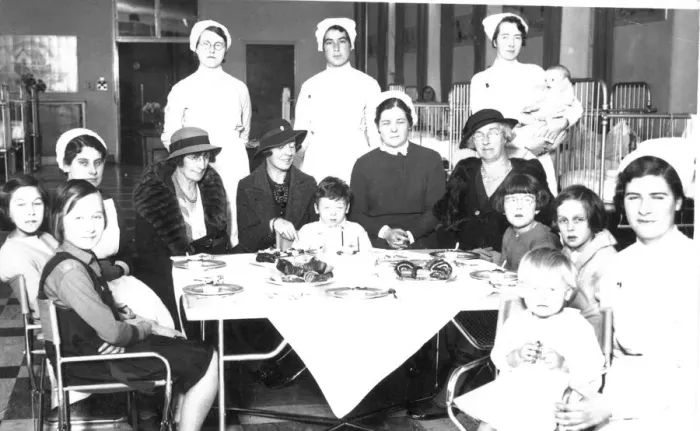 Framed Print : Childrens ward tea party Framed Print : Childrens ward tea party