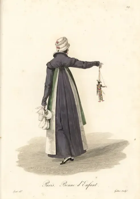 Framed Print : Childs maid, Paris, early 19th century Framed Print : Childs maid, Paris, early 19th century
