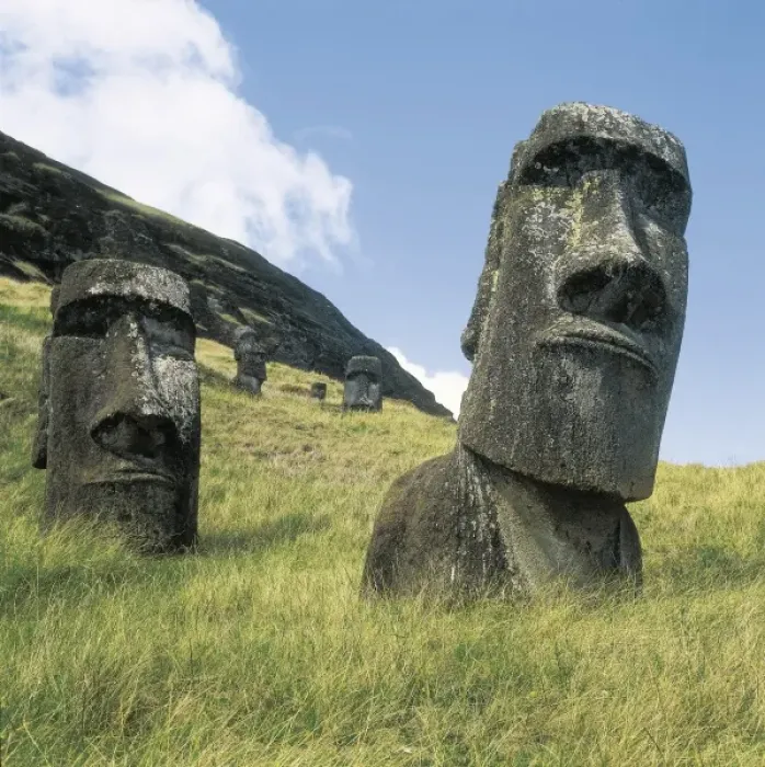 Framed Print : CHILE. VALPARAISO. Rano Raraku. Moai statues Framed Print : CHILE. VALPARAISO. Rano Raraku. Moai statues