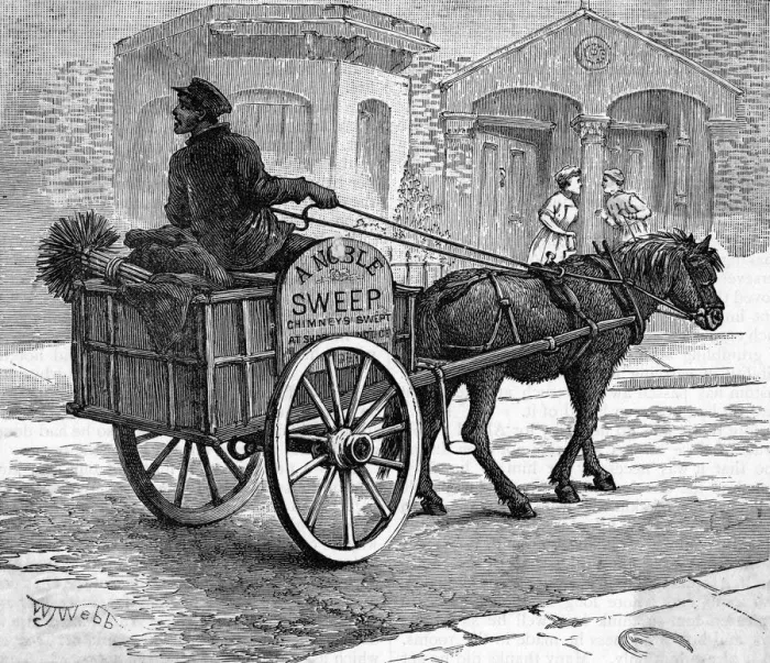 Framed Print : CHIMNEY SWEEP IN CART Framed Print : CHIMNEY SWEEP IN CART