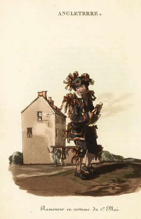 Framed Print : Chimney sweep's boy in May Day dress, 1800s Framed Print : Chimney sweep's boy in May Day dress, 1800s