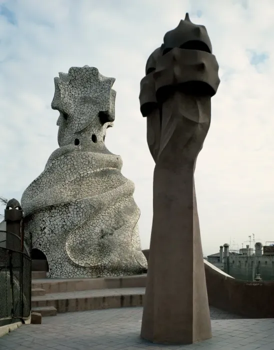 Framed Print : Chimneys at the roof of La Pedrera or Casa Mila by (Antoni G Framed Print : Chimneys at the roof of La Pedrera or Casa Mila by (Antoni G