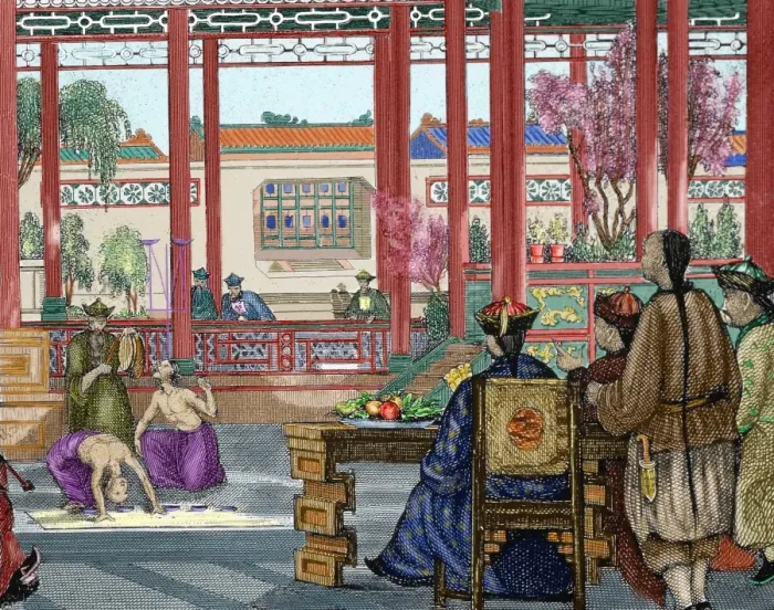Framed Print : China. Acrobats performing at the Imperial Court Framed Print : China. Acrobats performing at the Imperial Court