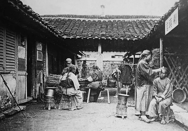 China, Chine vintage albumen Tirage albuminé 20x25 Circa 1880