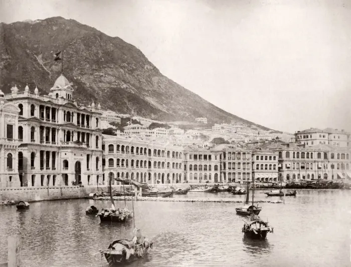 Framed Print : China - boats on the waterfront of the Praya, Hong Kong Framed Print : China - boats on the waterfront of the Praya, Hong Kong