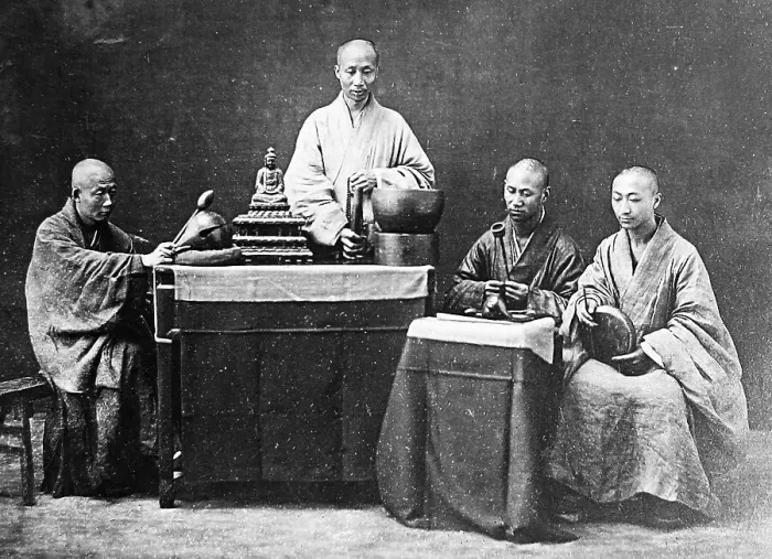 Framed Print : China - Buddhist priests pre-1900 Framed Print : China - Buddhist priests pre-1900