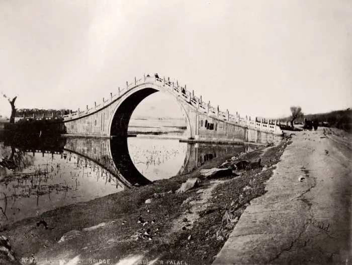 Framed Print : China c. 1880s - bridge, Summer Palace, Peking, Beijing Framed Print : China c. 1880s - bridge, Summer Palace, Peking, Beijing