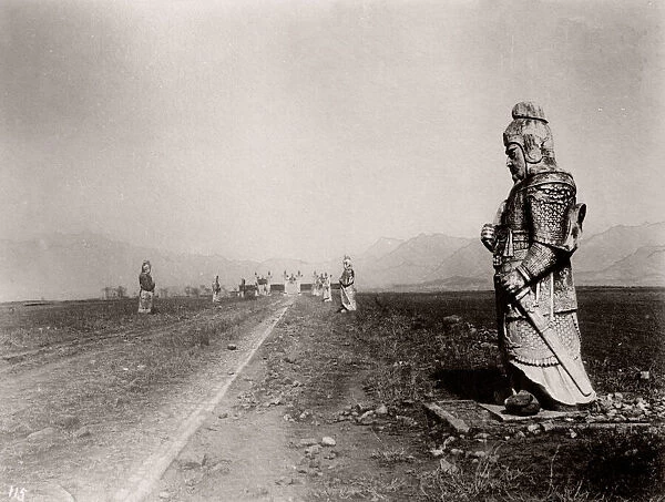 China c. 1880s - stone statues avenue to the Ming Tombs