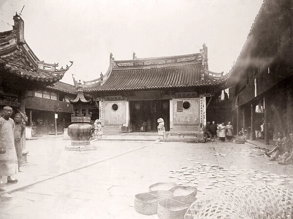 China c. 1880s - temple at Shanghai