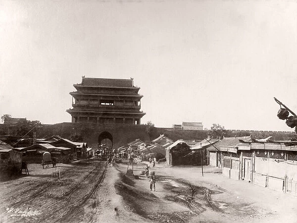 China c. 1880s - the walled city of Peking, Beijing Hatamen Gate