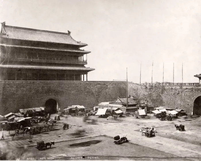 Framed Print : China c. 1880s - Zhengyangmen to Tartar Tatar city Peking Beijing